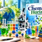 The Chemical Horizon For Children विज्ञान पत्रिका के नवंबर 2026 के छठे संस्करण का कवर, जिसमें रसायन विज्ञान के प्रयोग, अणु संरचना, हरित रसायन और पर्यावरण से जुड़े चित्र हैं।