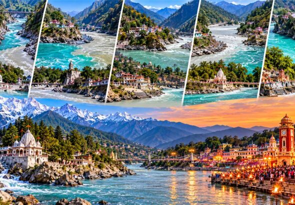 उत्तराखंड के पंच प्रयाग में हिमालयी नदियों के संगम, पर्वतीय मंदिरों और हरिद्वार में गंगा आरती का मनोरम दृश्य